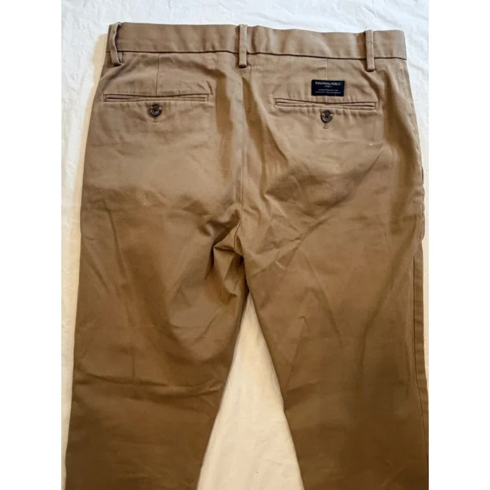 Banana Republic Pants Men's 31x32 Tan Fulton Chino Flat Front